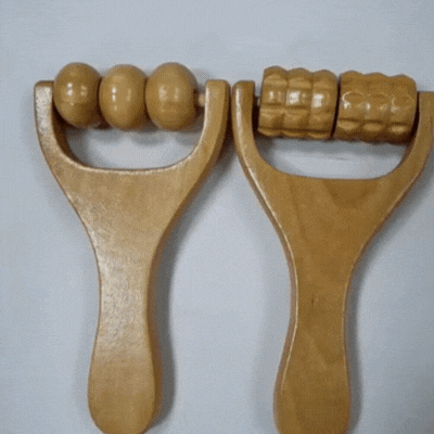 Rouleau de massage : guide en GIF montrant la démonstration d'utilisation pour relaxer les muscles et soulager les tensions.