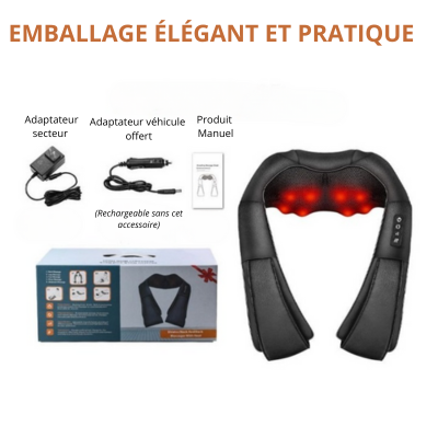 Idée cadeau bien-être : masseur cervical chauffant pour soulager les tensions et offrir un moment de détente.