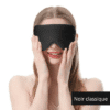 Masque Chauffant Yeux à Vapeur Chaude noir classique porté par une femme – élégance et confort visuel