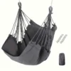Chaise hamac suspendue grise avec cordes de fixation et sac de rangement assorti